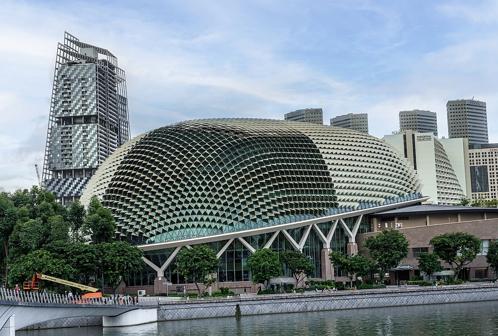 The Esplanade Concert Hall stands as a modern architectural marvel 